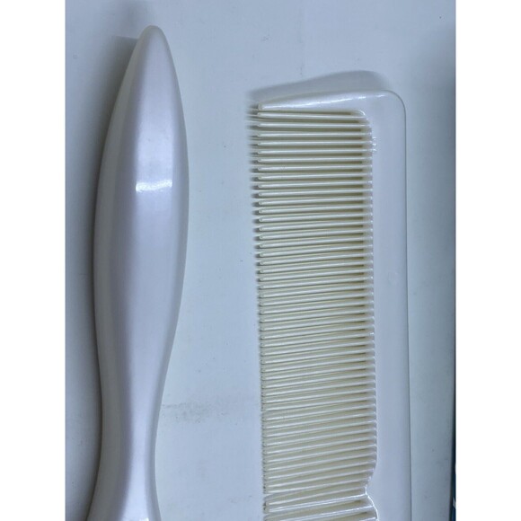 STANLEY Pearlized White Hairbrush & Comb Set NOS # 4074 NEW Vintage - Picture 7 of 9